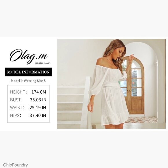 Square Neck Tie Back Lantern Sleeve Ruffle A-Line Casual Summer Dress - Picture 6 of 7